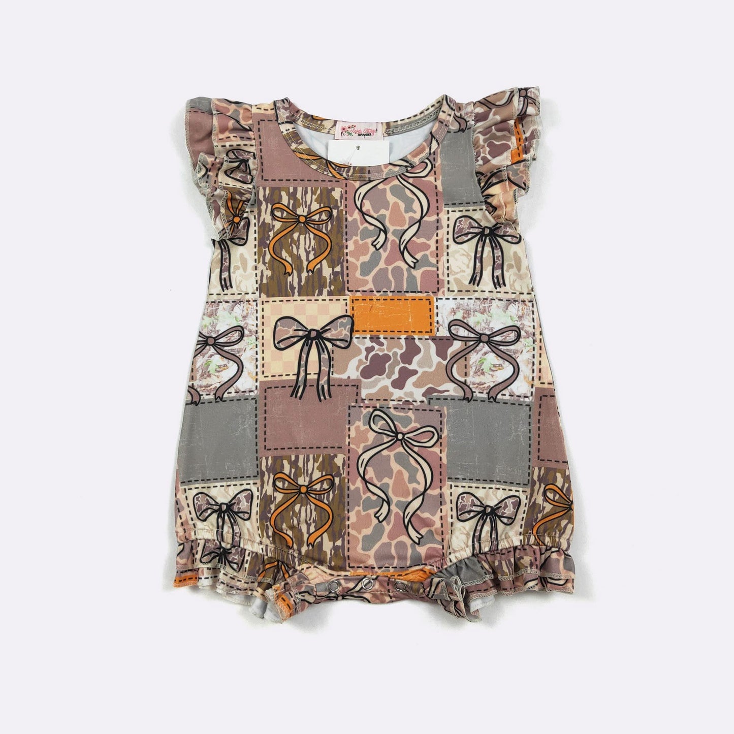 Boujee Babe Camo Patchwork Baby Romper