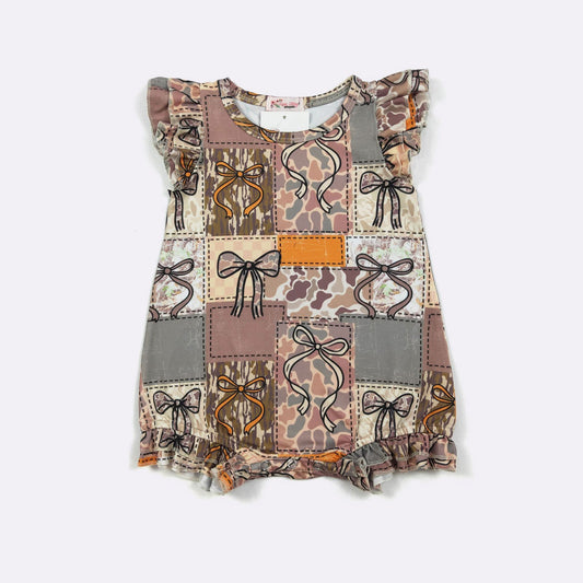 Boujee Babe Camo Patchwork Baby Romper