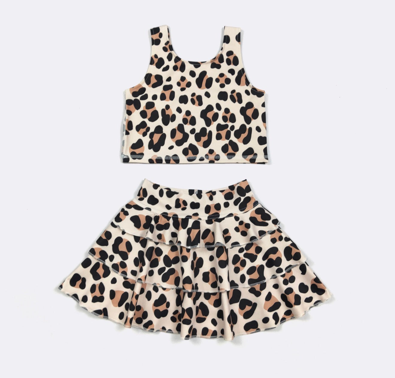 Leopard Girls Skirt Set