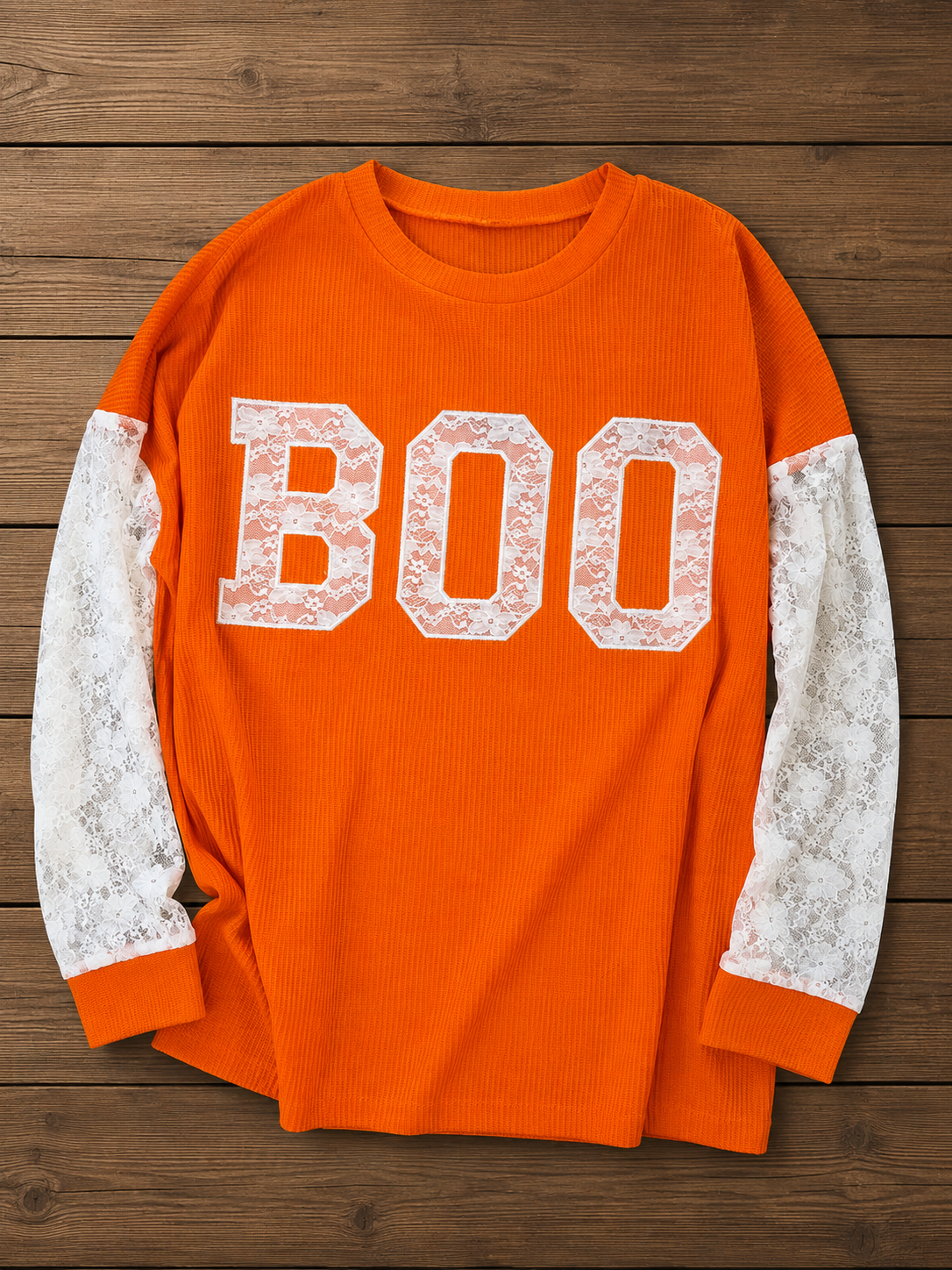 Boo Lace Long Sleeve Top