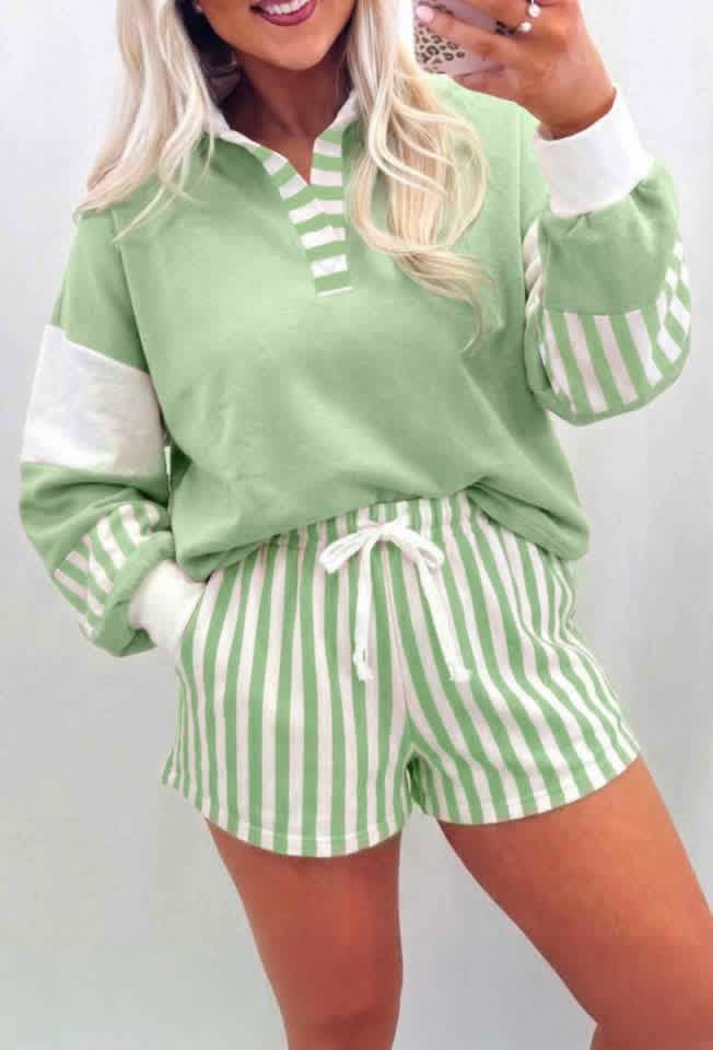 Minty Short Set (Stripes)