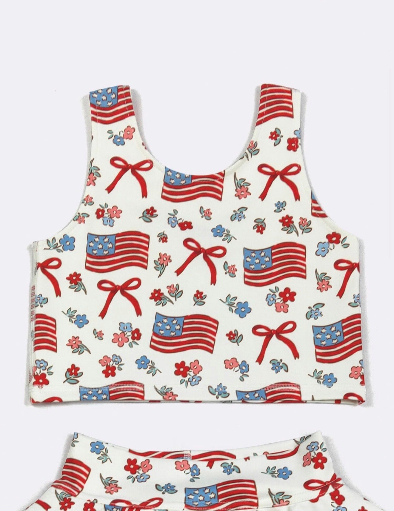 Red White & Blue Ruffles Girls Skort Set