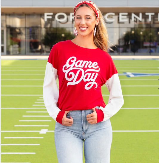 Red Game Day Long Sleeve Shirt