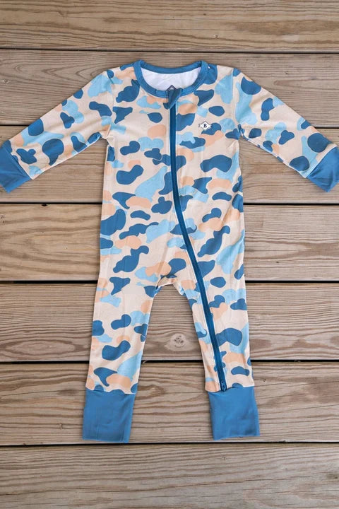 Baby BURLEBO Full Zip Convertible Pajamas-Rockport Camo