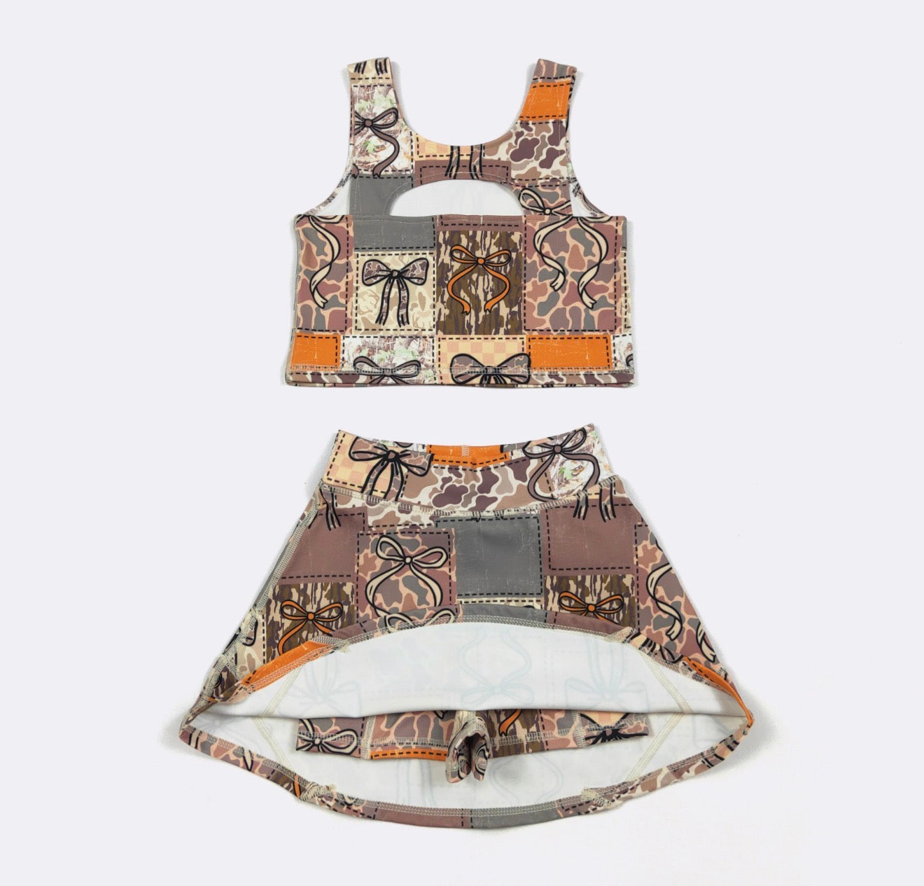 Camo Patchwork Girls Skort Set