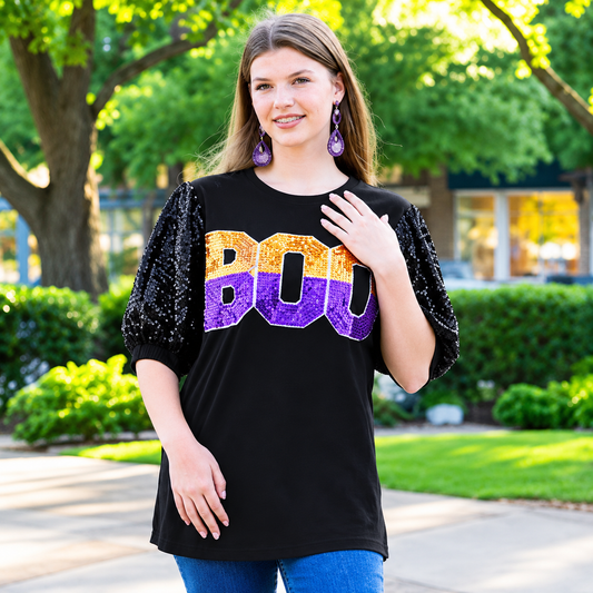 Boo Sequin Bubble Sleeve