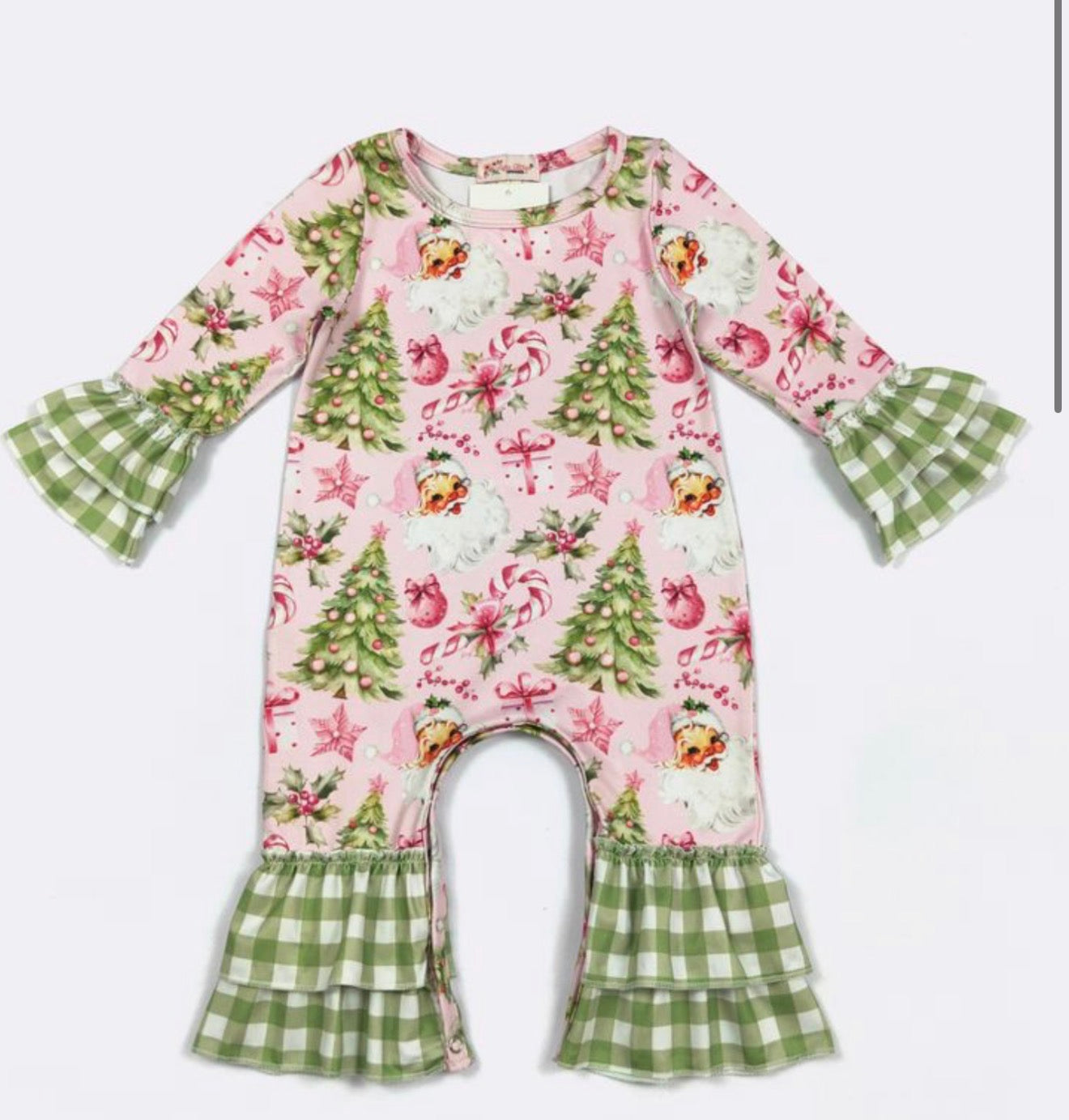 Pink Christmas Baby Romper