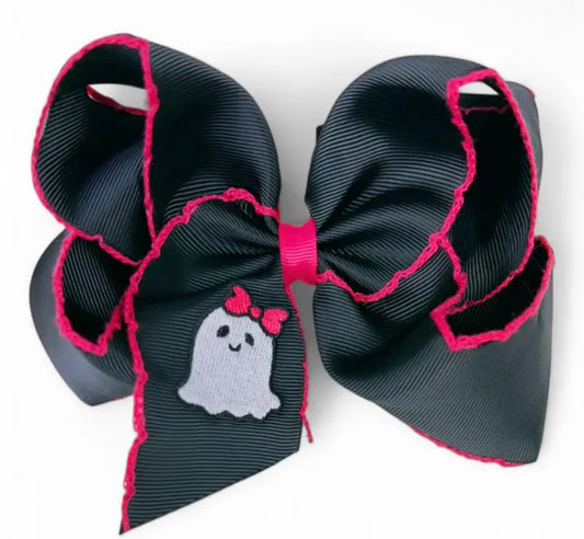 5” Black & Pink Ghost Bow